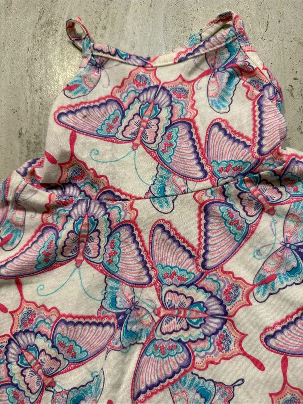 Girls Pink & Blue Butterfly Swing Dress - Picture 4 of 7